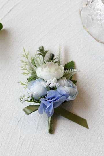 Romantic Blue Prom Corsage for Wedding Party